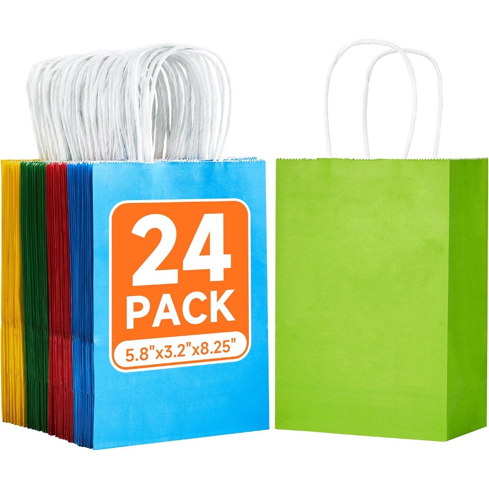 Wedding Supply Bulk - 24 Pack Small Rainbow Colored Kraft