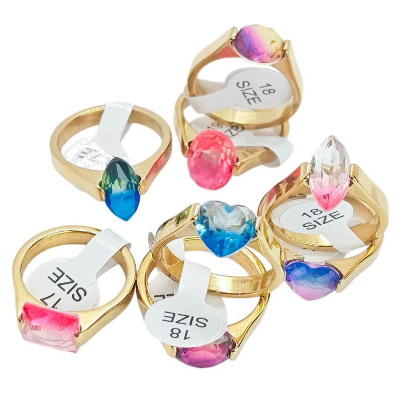 Wedding Supply Bulk - Wholesale 12 Pcs Gradient Zircon Multi