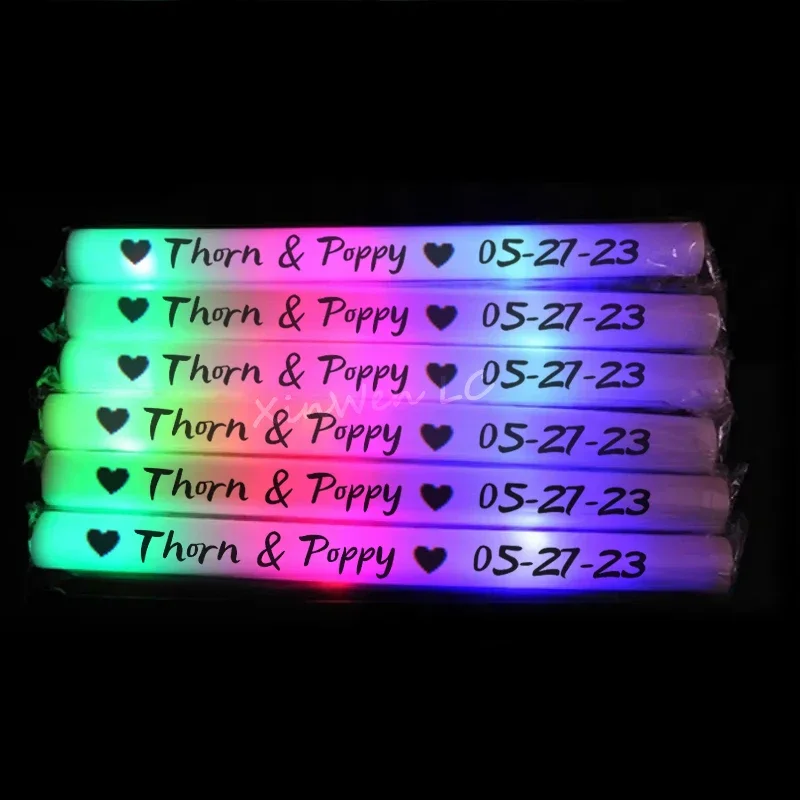 Wedding Supply Bulk - 30/40/60/80/100/120Pcs RGB Glow Foam Stick Bulk
