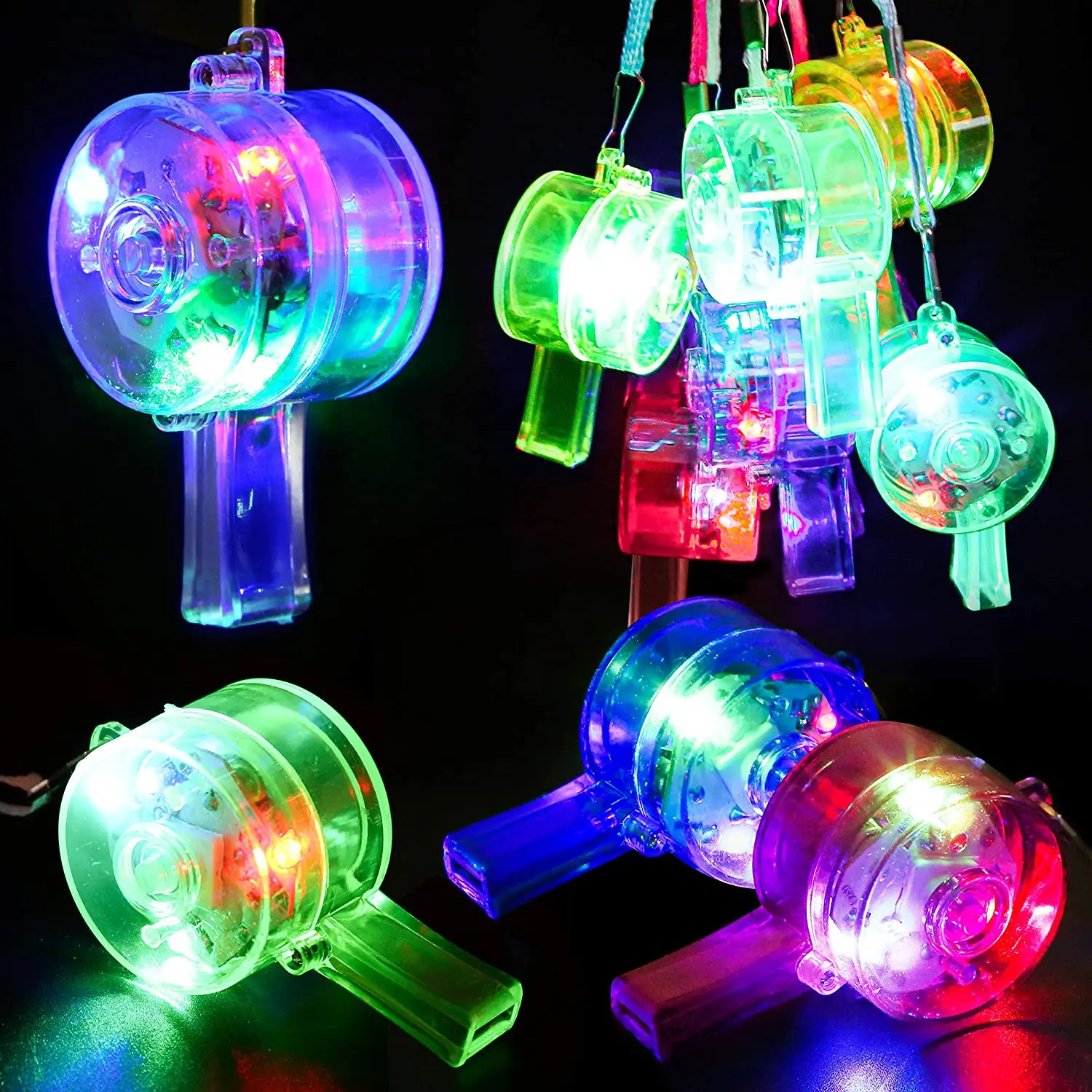 Wedding Supply Bulk - LED Light Up Whistle Glow Whistles