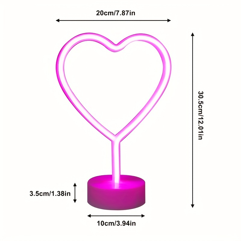 Heart shaped neon light, batte - Wedding Power Supply review and price