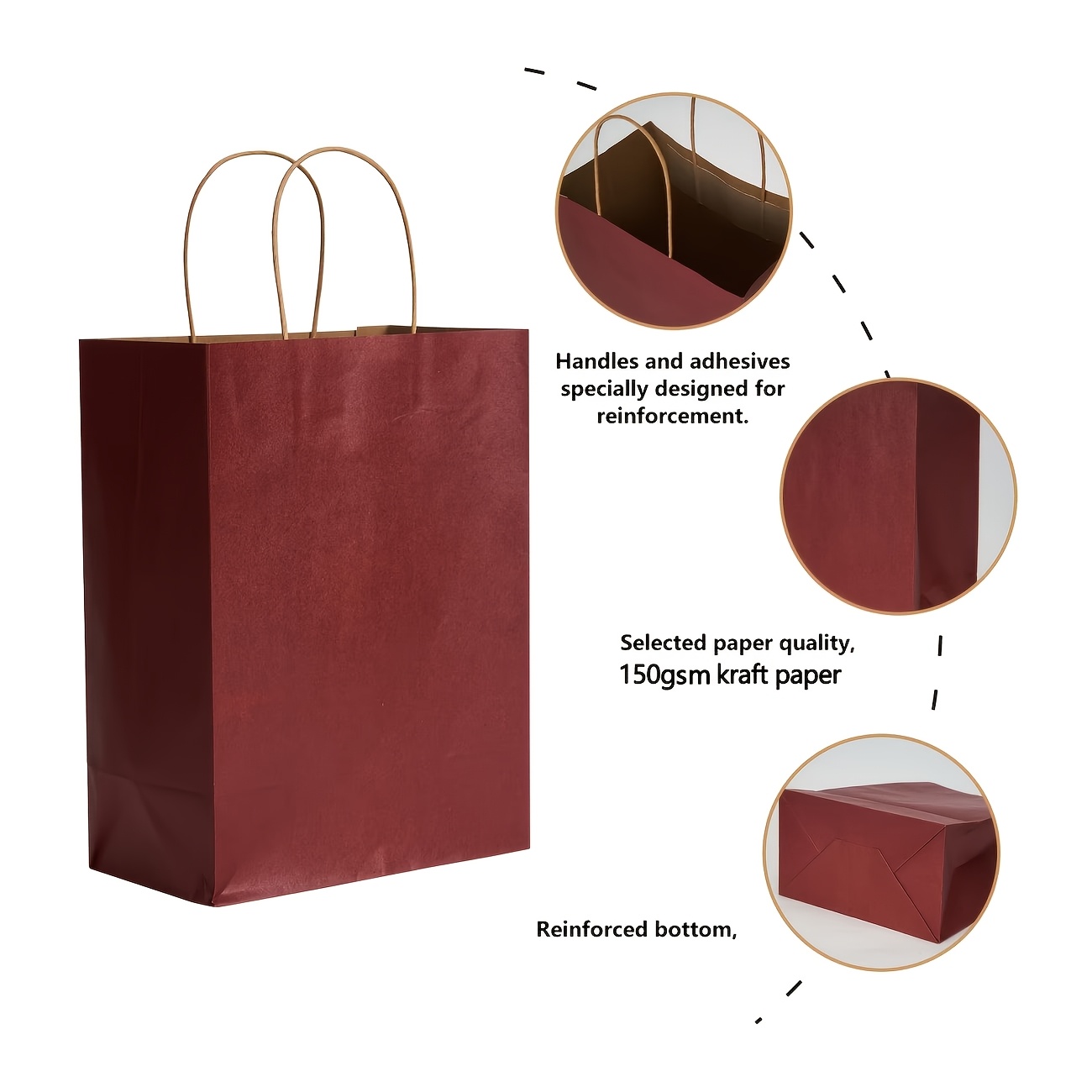 100pcs Red Paper Gift Bags Wit - Wedding Supply Shops review and price