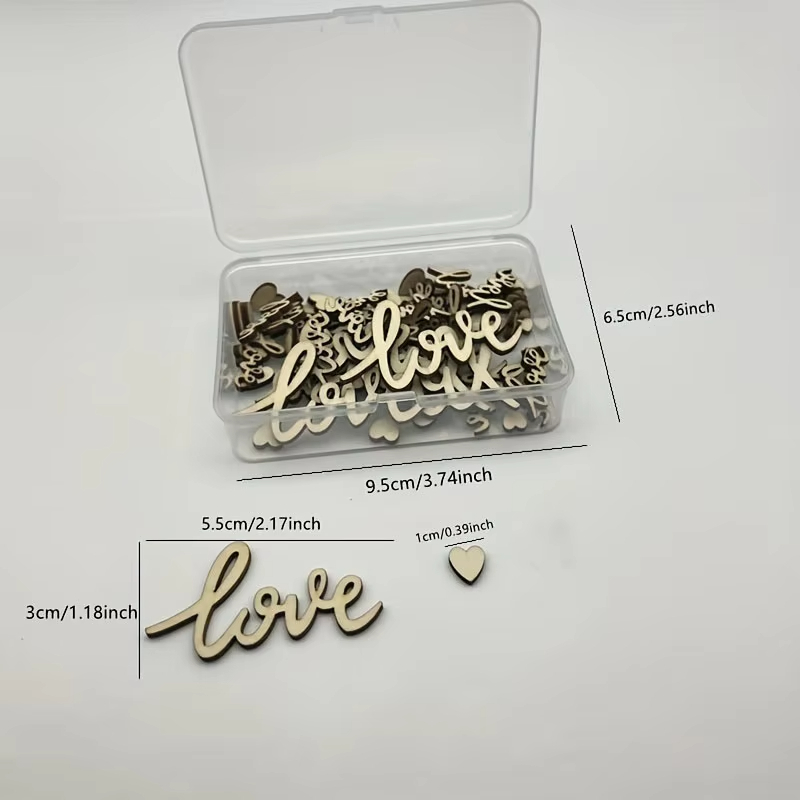 Box Set Of 120pcs Wooden Love  - Wedding Ceremony Supply review and price