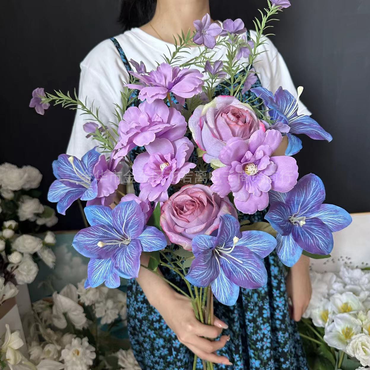 Purple Blue Monet Style Artifi - Wedding Supply Shops review and price