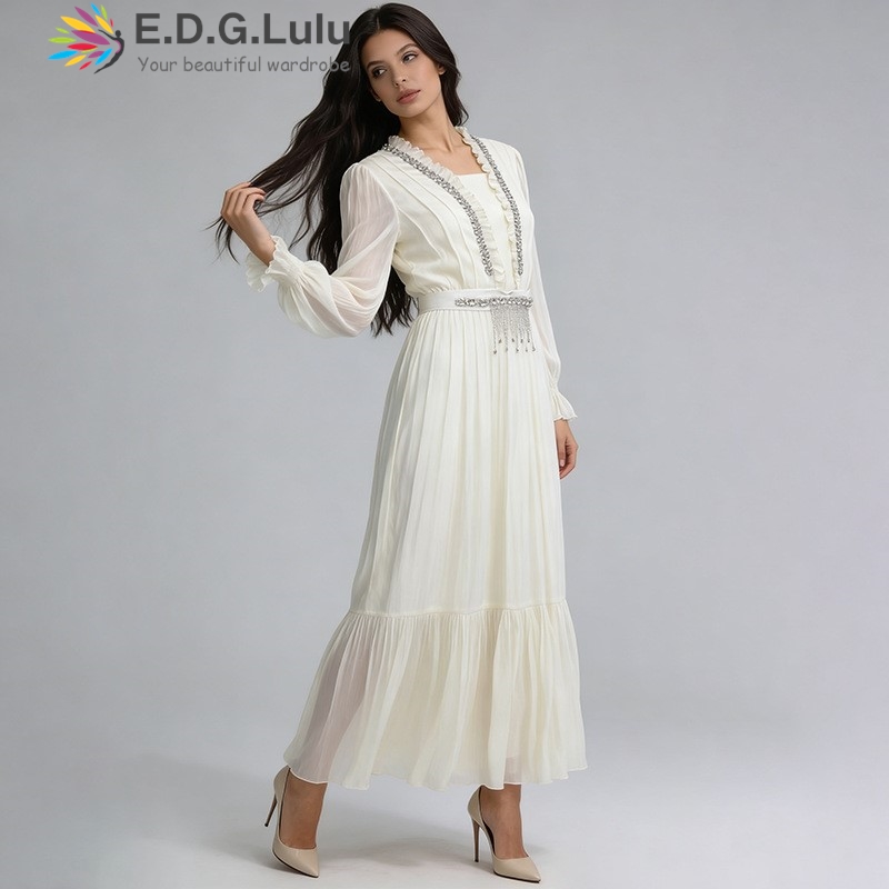 EDGLuLu Elegant White Chiffon  - Wedding Lulu review and price